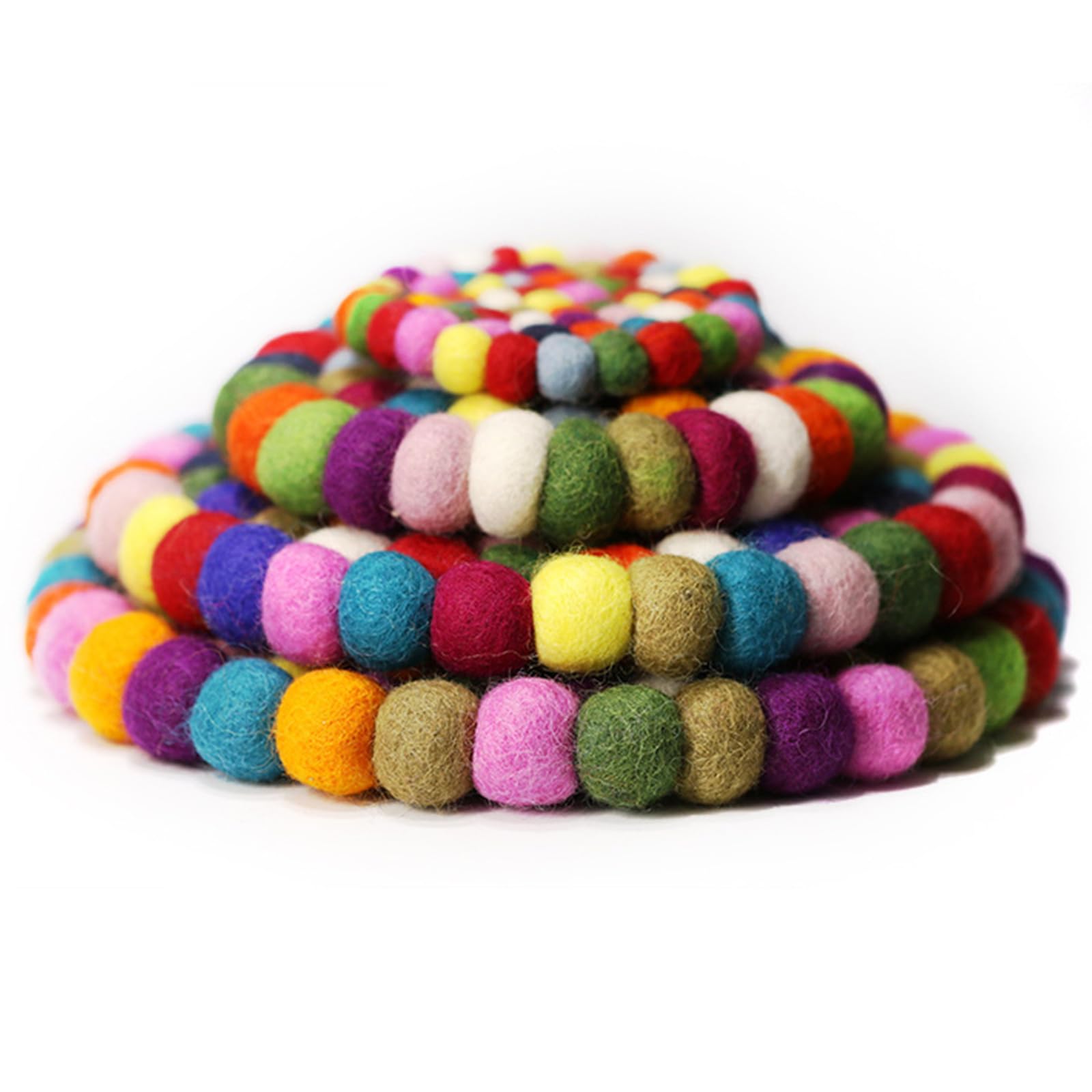Posavasos de lana artesanal, almohadilla multiusos para cuencos de bebidas, antideslizante, absorbente, para cuencos de bebidas y quemadores fragantes, almohadilla de lana percibida