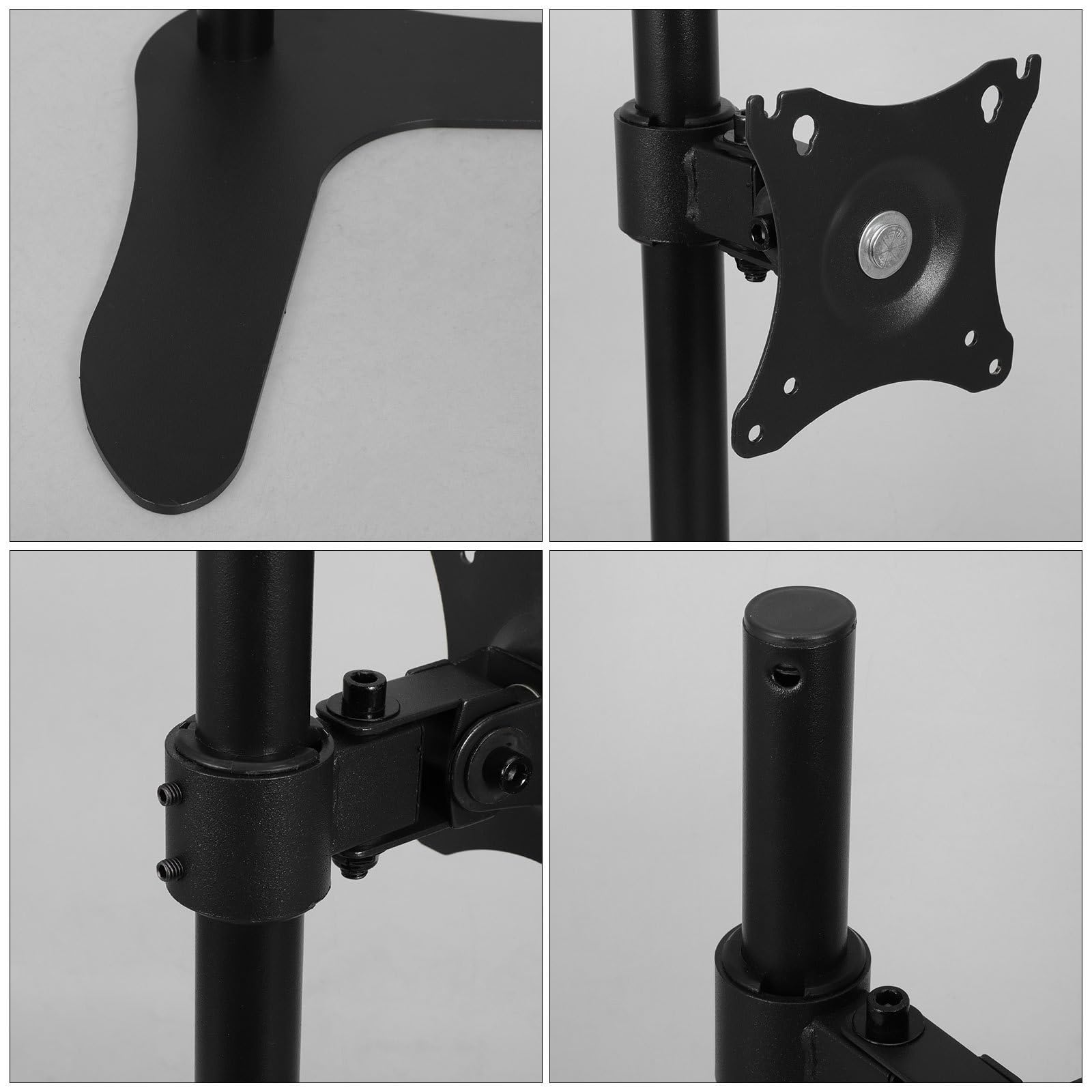 Angoily Supporto per Monitor da 14-27" Rotazione a 360°, Inclinazione ±45° e Altezza Regolabile in Acciaio Laminato a Freddo per Postazioni di Lavoro Domestiche