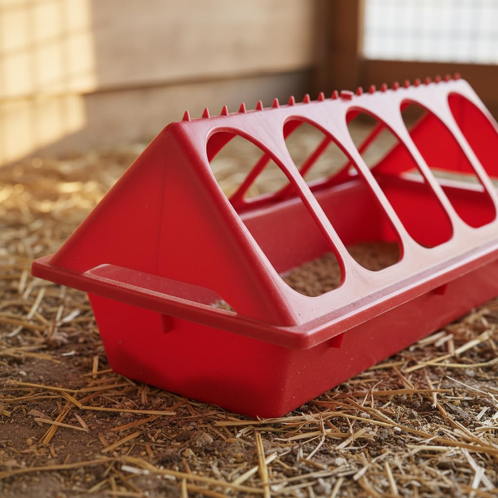 Mangeoire pour Volailles Mangeoire Abreuvoir Bac Distributeur Plastique Système Anti-gaspillage pour Zone Propre et Alimentation Économique Entretien, 20 Trous