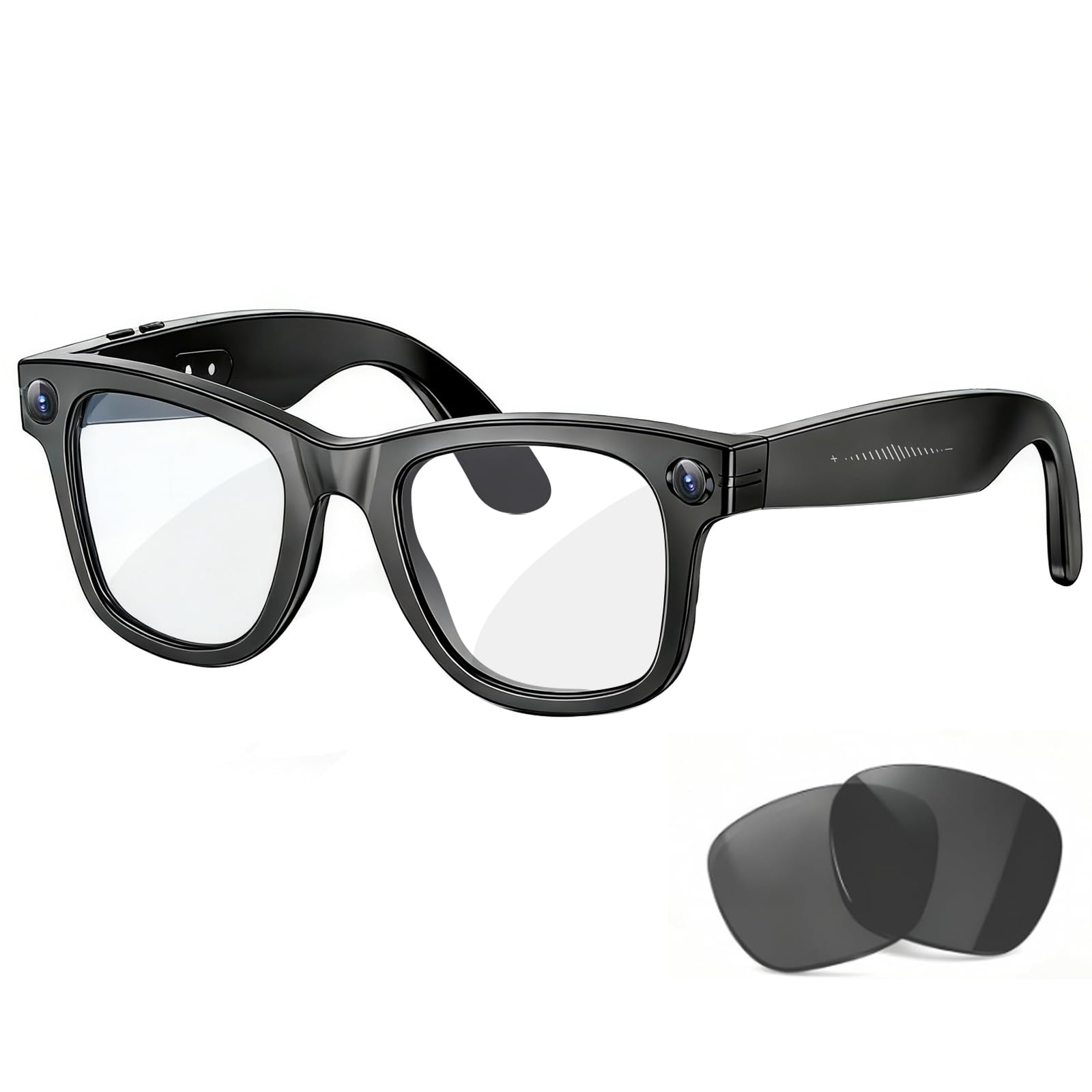 AI Smart Glasses with Camera 8MP HD Camera Glasses 1080P Audio -Video Recording Bluetooth Glasses Voice Assistant Real-Time