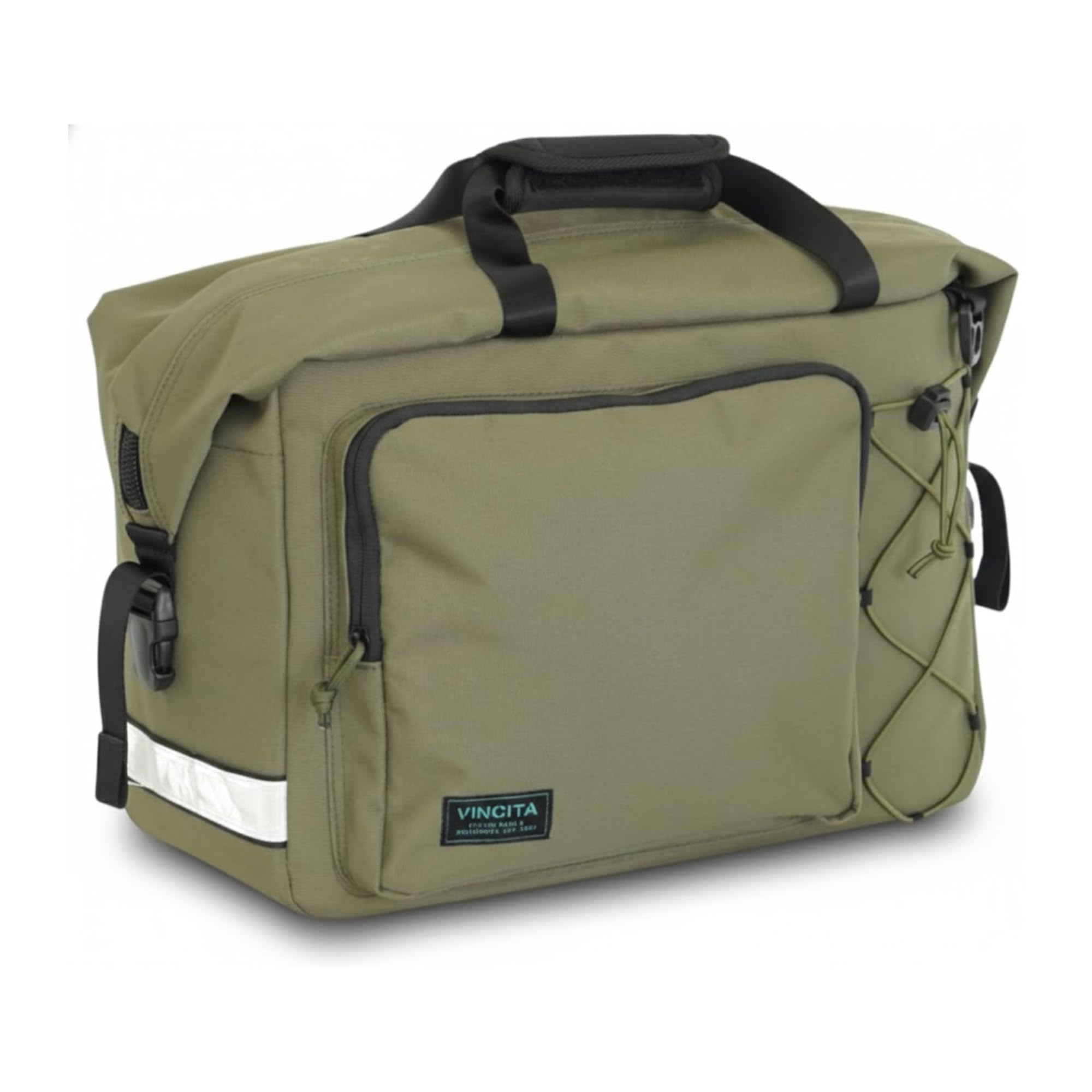 Vincita Nash Pro Bag – Premium Rack Bag for Brompton P Line & Advance Roller Rack, KlickFix UniKlip 2 Mount, Heel-Strike Free Design, Stylish & Functional for Commuting and Travel (Green)