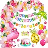 globo metalico flamingo 🌸🦩【Verano Cumpleaños Fiesta Decoración Niñas】 - Kit de striptease de globo (no incluye bomba), lo ayuda a hacer que la guirnalda de globo o el arco sean más fáciles. Simplemente infla el globo, rellena el nudo en el agujero de la cadena de arco de globo, combina diferentes colores, sopla diferentes tamaños, como nuestra foto, por lo que la guirnalda se verá preciosa. Colgarlos en cualquier lugar (E.G Pool Beach Beach Wall Yard o Playa)