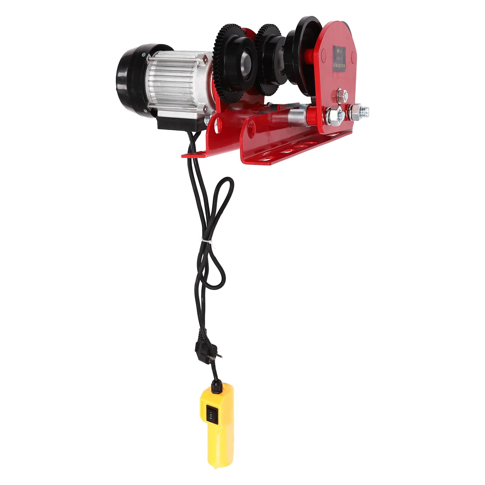 Mini-Argano Elettrico da 1T, Argano Elettrico con Cavo da 370W, Montacarichi, Carrello Gru, Argano Regolabile Larghezza: 68-120cm, Portata 1T (Senza Cavo Metallico)