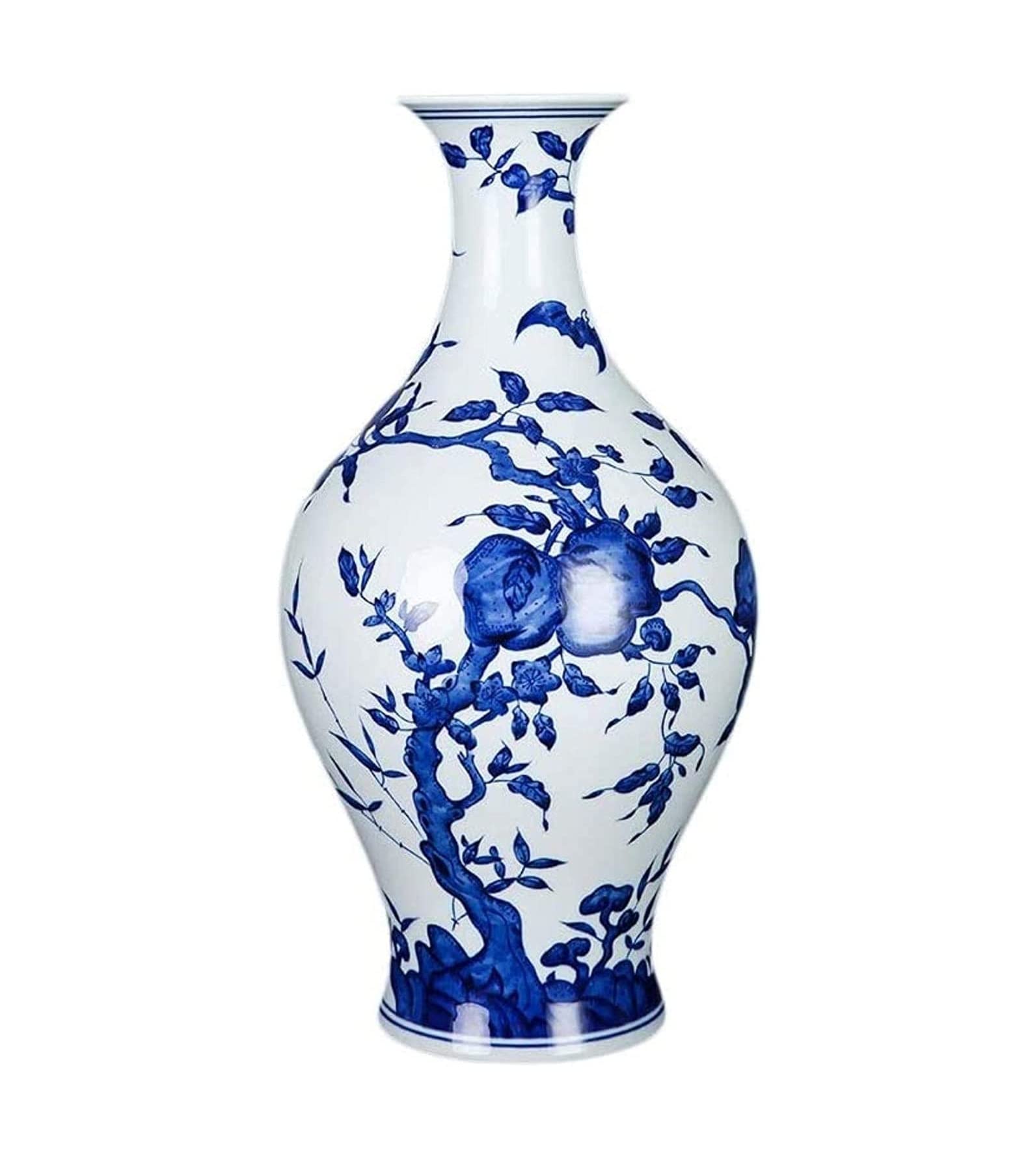 Vasen Vase aus Keramik, handgefertigt, blaues und weißes Muster, Büro- und Wohnaccessoires for Blumen