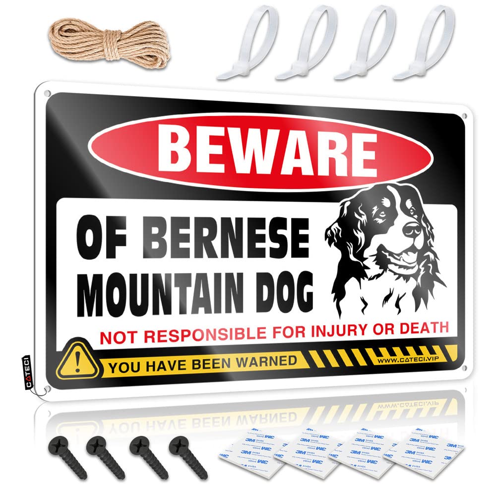 Metal Signs For Man Cave Beware Of Bernese Mountain Dog Tin Sign Signs For Bedroom Door Personalized Man Cave Sign(20X30CM)