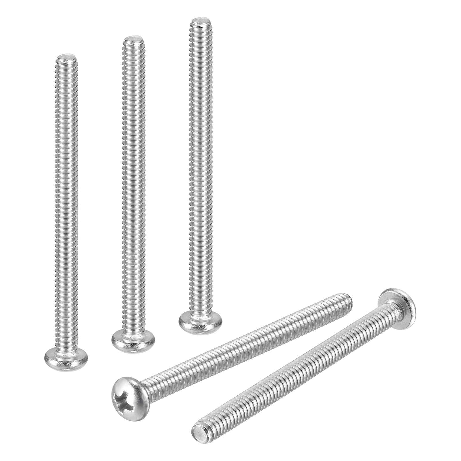 DTGN #10-24x2-1/2" Pan Head Machine Screws - 12pcs - Good for Machinery - 304 Stainless Steel Phillips Machine Screws Bolts - Silver โ image 1