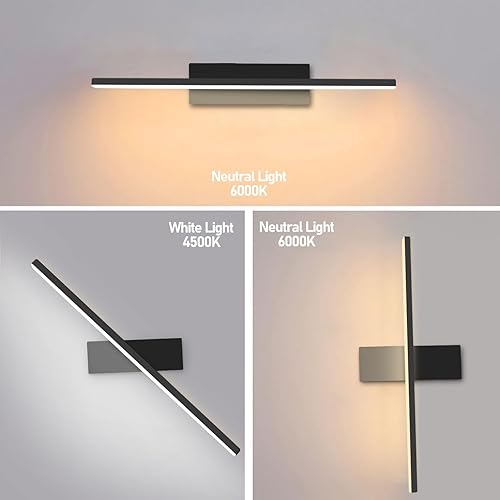 Miniatura 5 de Apliques de pared con enchufe LED, con luces de lectura montadas de 6 W, 3 temperaturas de color, con cable de enchufe de 6 pies e interruptor de