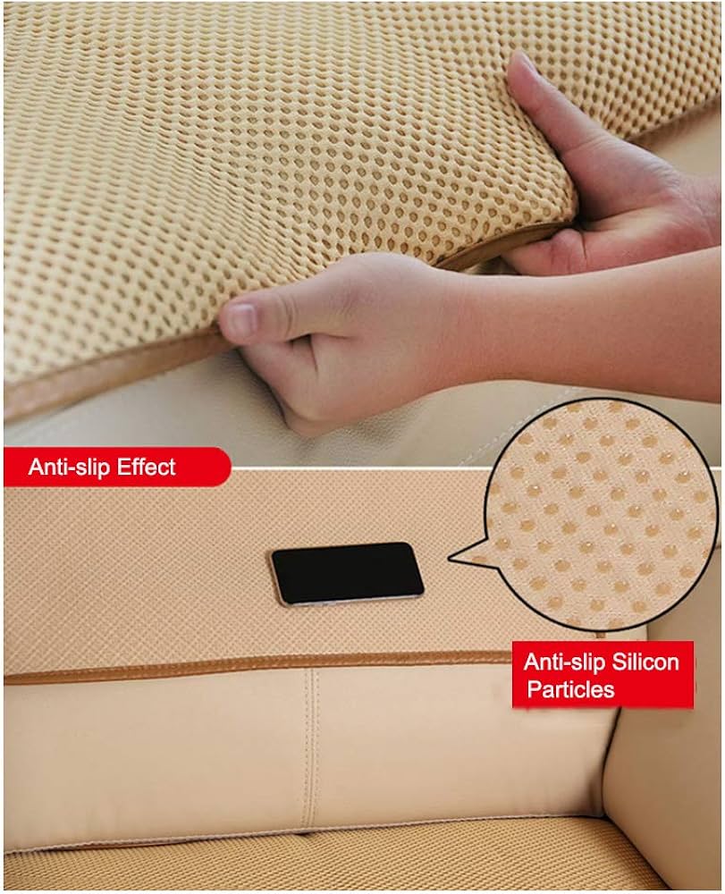 Amazon｜滑り止めソファーカバープロテクター レザーソファ用 ベージュ