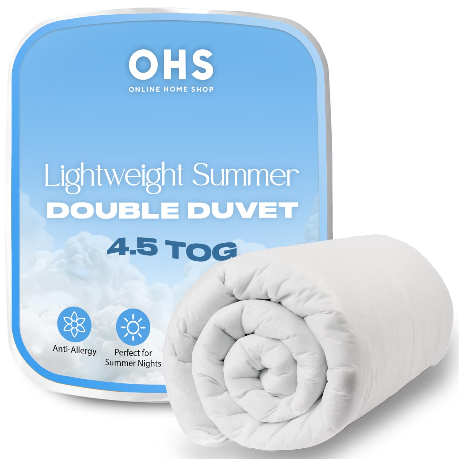 Brentfords Summer Quilts Duvet, Soft Double Duvet 4.5 Tog Anti Allergy Home Comfort Beddin...