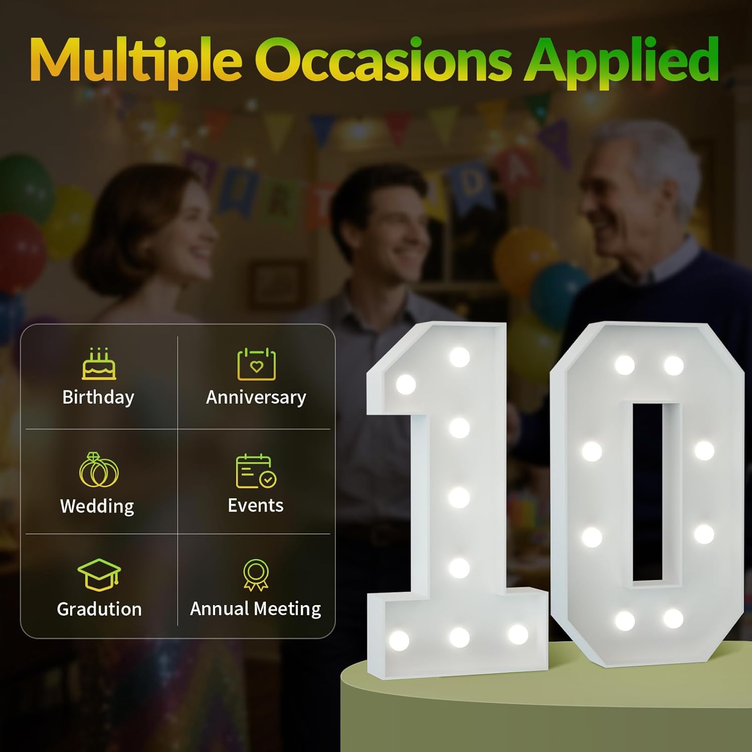 2.3FT 16 Marquee Numbers, 16 Light up Numbers 16th Birthday Decorations for Birthday Party Anniversary Backdrop