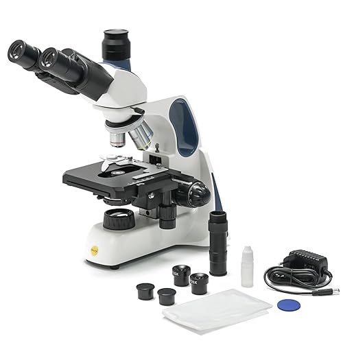 Vista 17 de Swift Microscopio trinocular compuesto SW350T, aumento 40X-2500X, cabeza de Siedentopf, etapa mecánica de dos capas, con cámara Swiftcam de 5