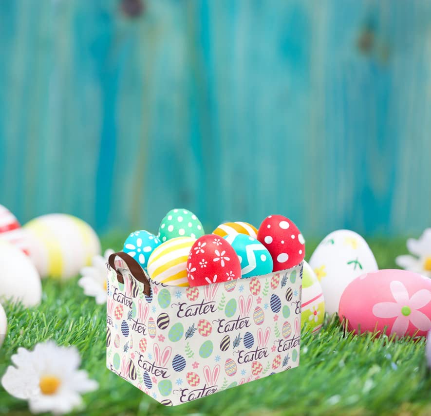 Image of Sanjiaofeng Rectangular3Pack Easter baskets , Kids Easter Storage Bins Organizer.Boys and Girls,Easter Bunny Eggs Decor,Toys,Books,Easter Gifts . (3Pack Easter)