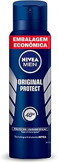 NIVEA MEN Desodorante Antitranspirante Aerossol Original Protect 200ml - Proteção eficaz de 48 horas contra suor e mau odor, desenvolvido especialmente para prevenir irritações na pele