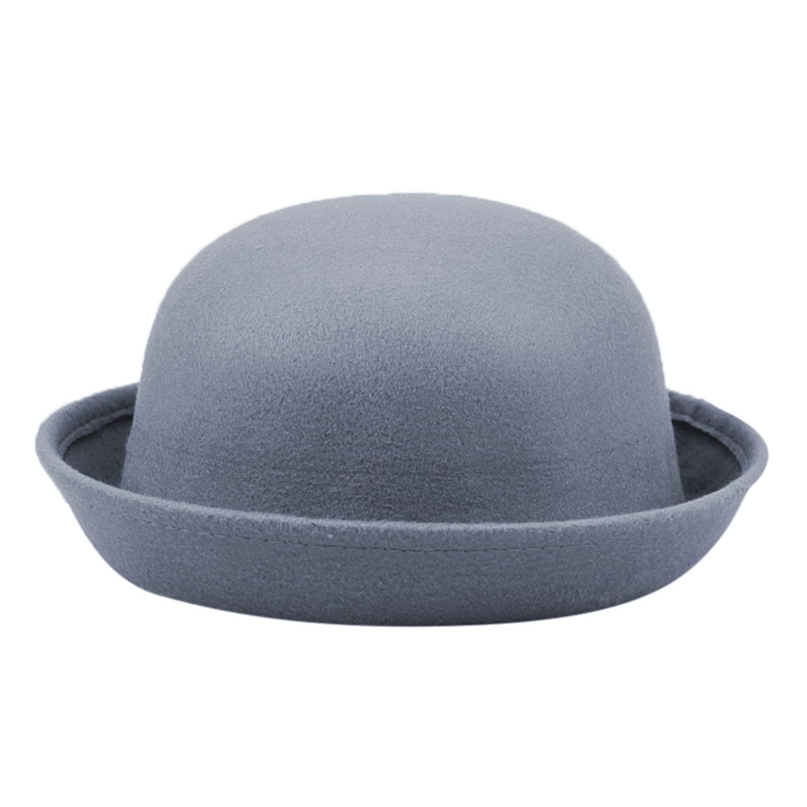 Bowler Hat for Kids Adults Children Fancy Dress World Book Day Accessory Unisex Kids Top Hat Woolen Bowler Hats Felthat Boys Girls Party Hats Novelty Head Accessory (Grey, One Size)
