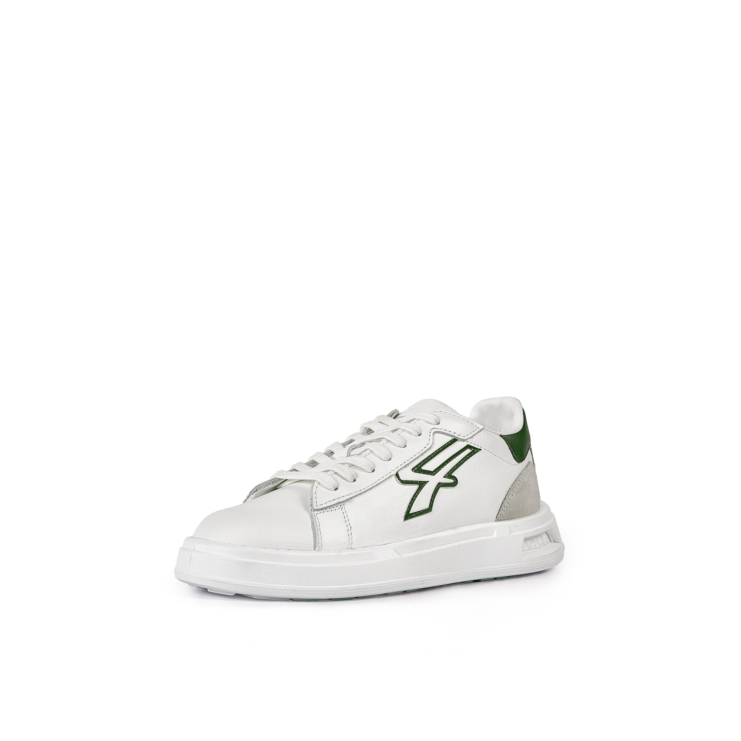 U-Power Urban Lifestyle Snake, Scarpe Sportive e Casual Bianche, Verdi e Beige in Morbida Pelle. Sneakers Basse con Suola Antiscivolo con Inserto Infinergy, Ideali per l'uso Quotidiano.