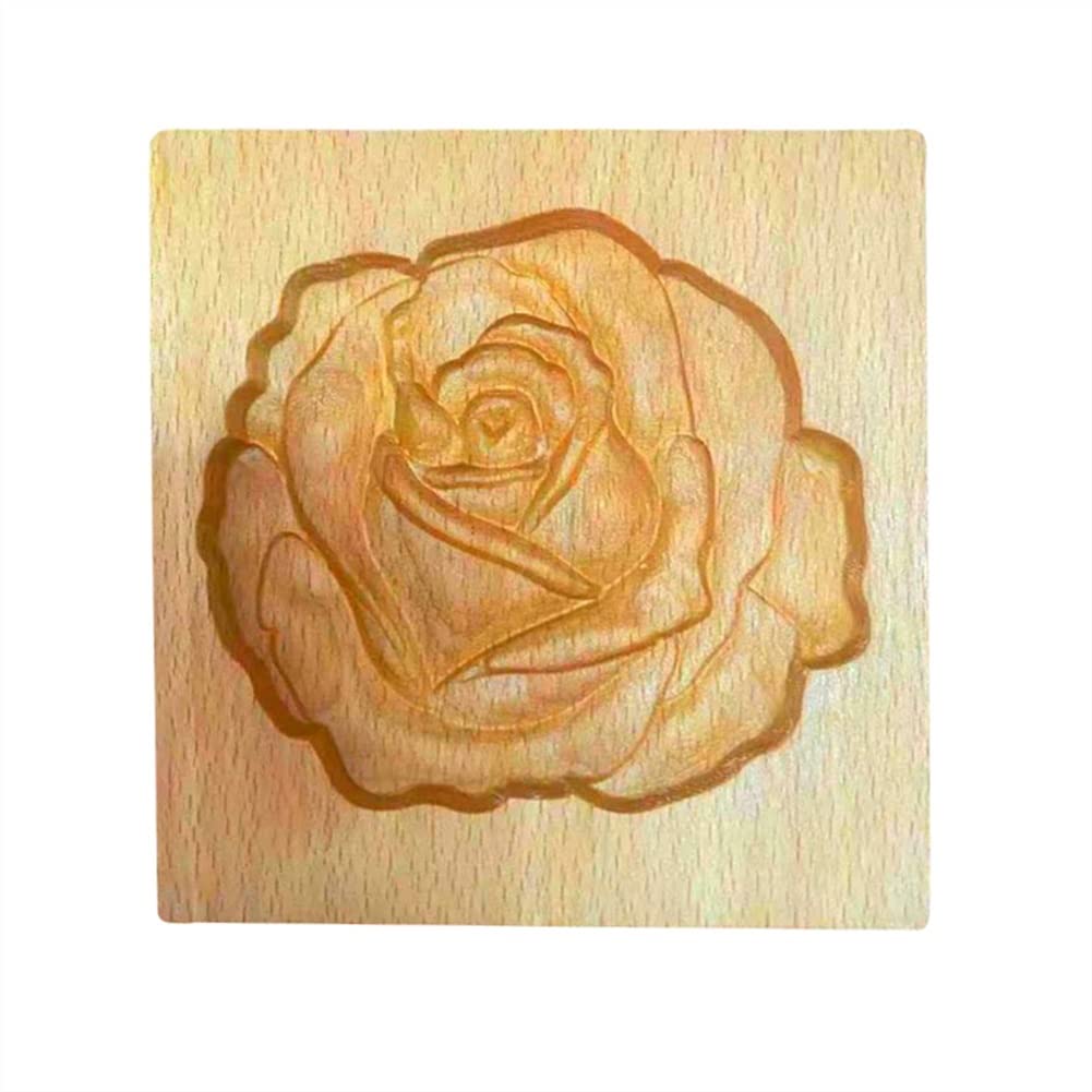 Molde de madera de la galleta, Moldes de Chocolate, cortador de galletas de madera, prensa 3D, molde for hornear con relieve for pasteles, herramientas, molde for hornear galletas de jengibre con flor