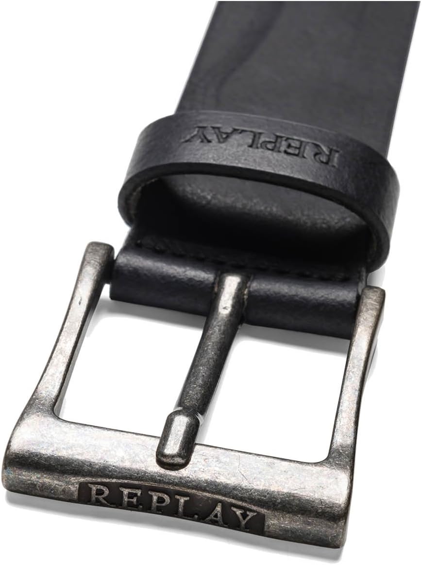 Replay - Cinturón Vintage De Cuero Para Hombre Con