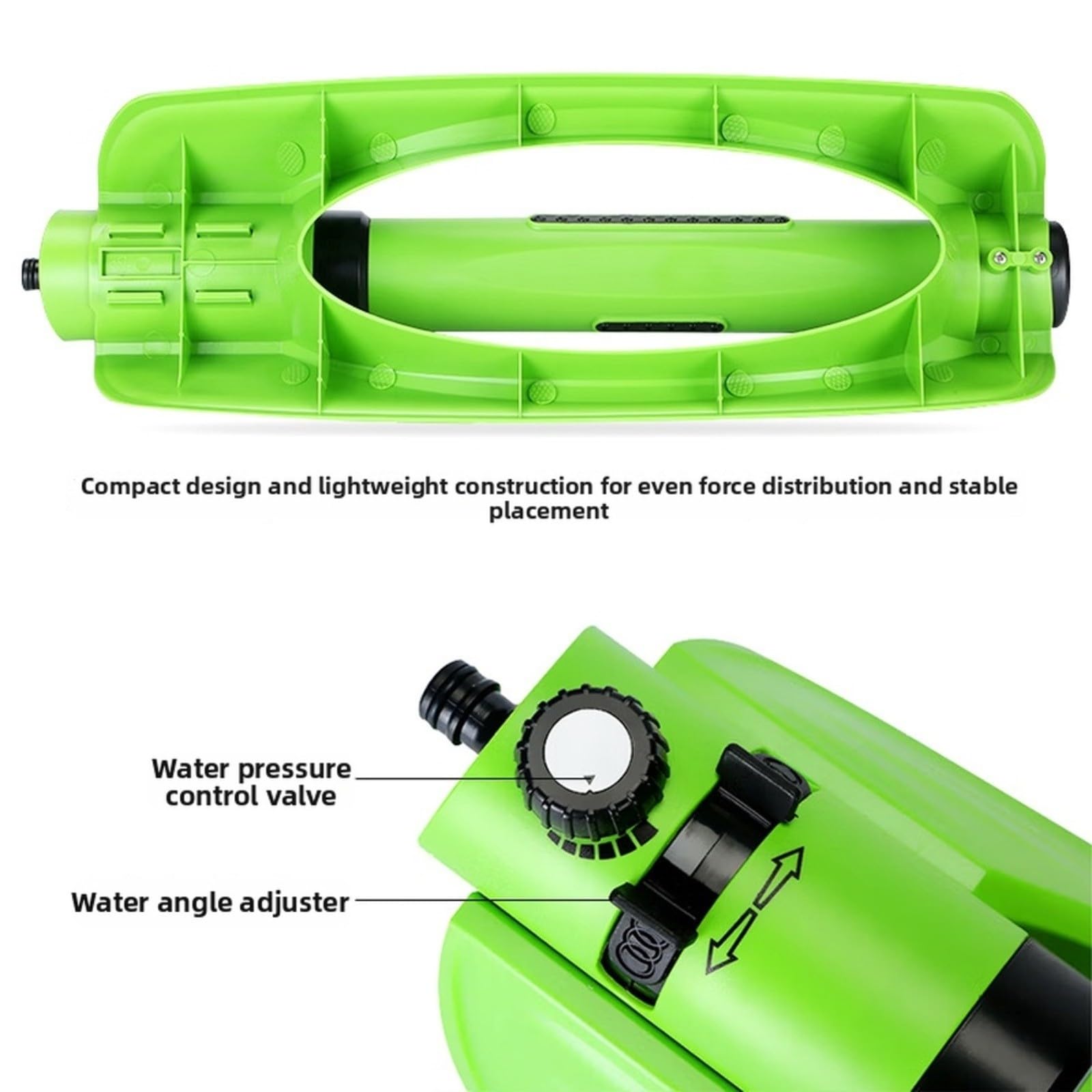 RichVibe Einstellbarer 3-in-1-Gartensprinkler für Rasen und Hof, oszillierendes Bewässerungssystem mit breiter Abdeckung und Durchflusskontrolle
