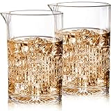 DEAYOU 2 Pack 25 OZ Stirring Glass, Glass Shaker with Weighted Bottom for Bartender, Home, Old Fashioned