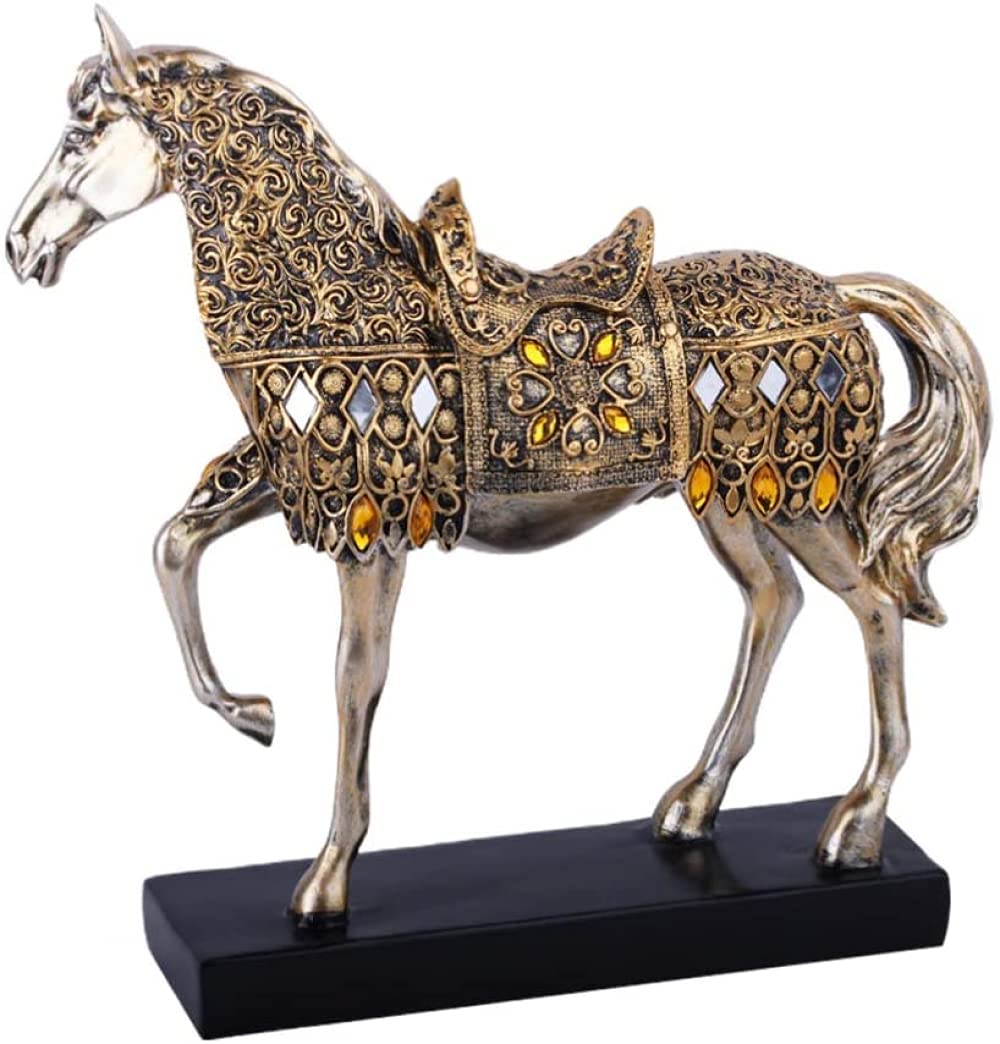 sdSDGrw statue, Resin Horse Statue Sculpture Fighting Ornament Collectible Figurine Animal Home Decor for
