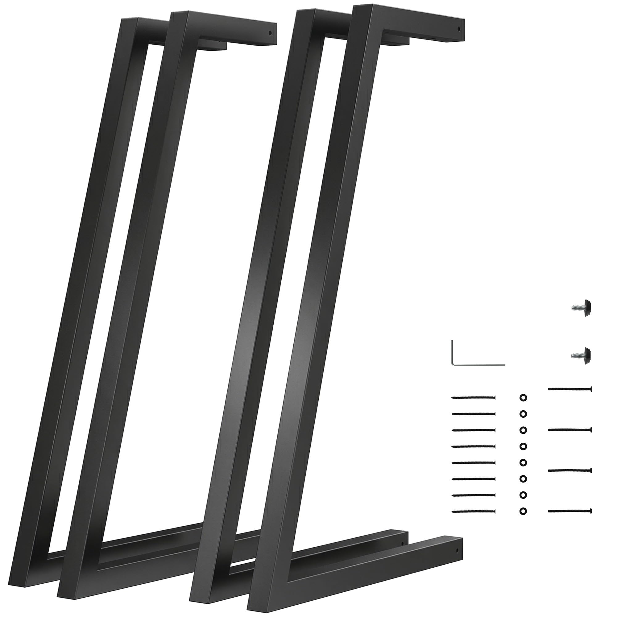 HOMCOM 4 Patas de Mesa de Acero para Mesa de Comedor 43x3x72 cm Negro
