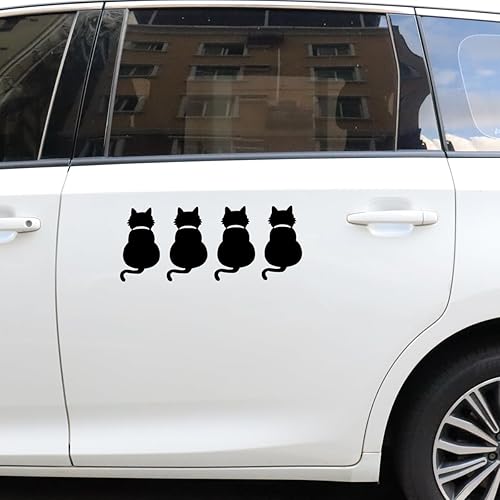Miniatura 5 de Varios adhesivos negros de la ventana del coche de los gatos empaquetados productos con diferentes formas