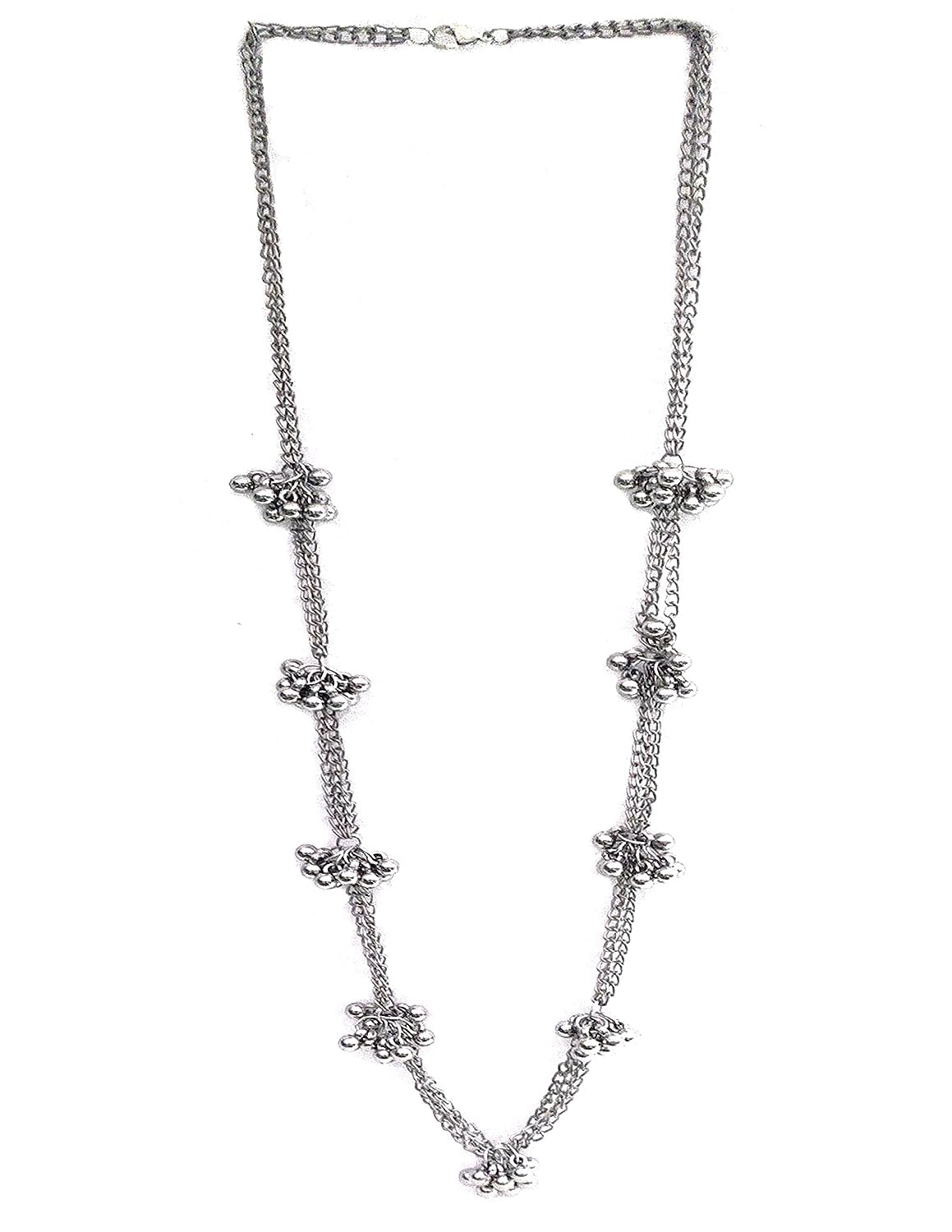 CE Latast Stylish Boho Trible Silver Oxidised Chain Necklace Jewellery Set Women for Girls [Set of 1] (B0C6KX6848) Amazon Price History, Amazon Price Tracker