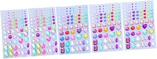 BETOOKY 5 Folhas De Pedras Preciosas Para Unhas Adesivos Para Unhas Strass Para Unhas De Acrílico Strass Faciais Adesivos Cosméticos Pedras Preciosas Adesivos De Cristal Para Unhas