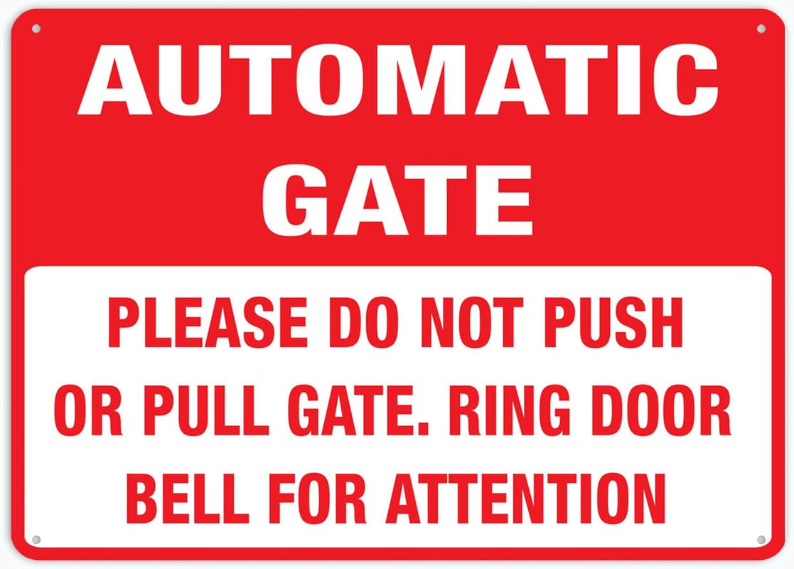 Automatic Gate Ring Door Bell For Attention Warning Tin Sign Home Kitchen Farm Garden Garage Wall Decor 12X8Inch