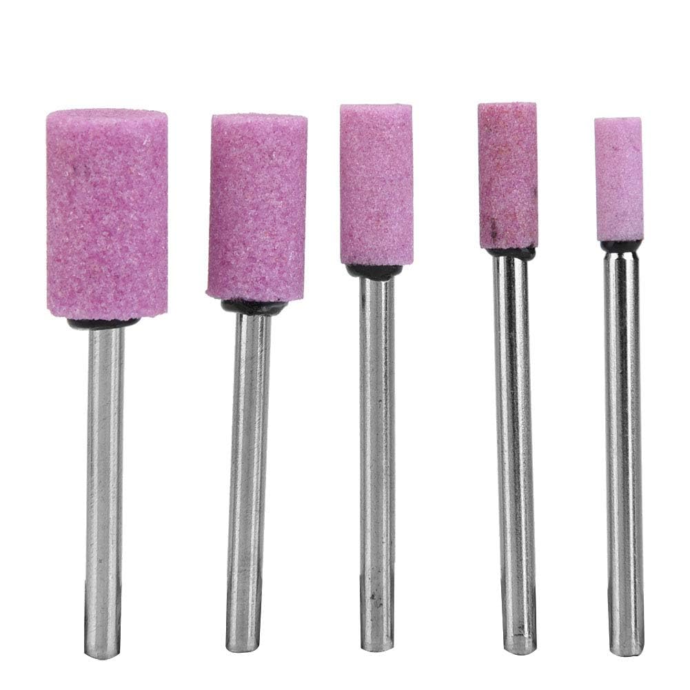 100 Piezas Cabezal de Pulido de Piedra Abrasiva para Amoladora con Vástago 3mm (Rosa)