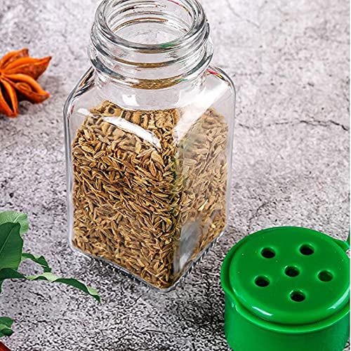 Barattoli trasparenti per spezie e condimenti, 10 pezzi, adatti per la cucina, capacità: 80 ml, misura singola: 4,1 x 9,3 cm.