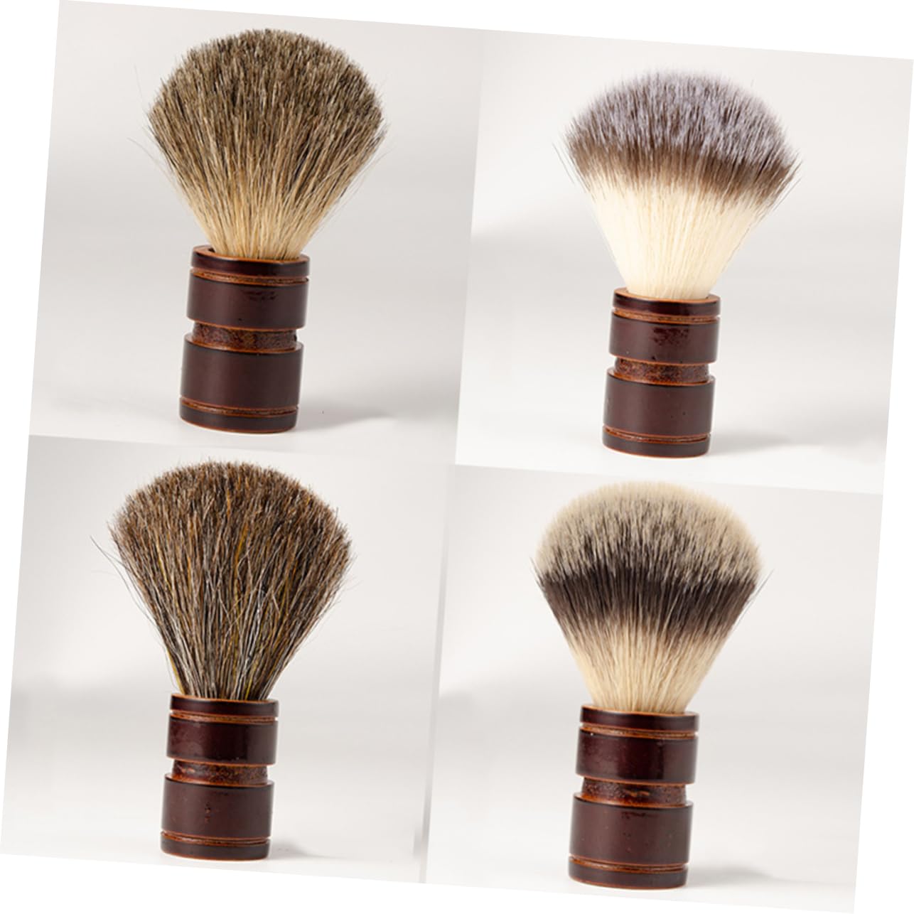 MAGICLULU 3 Pz spazzola per barba spazzola per baffi spazzola per barba pelliccia soffice strumenti di bellezza pennello da barba uomo spazzola per la pulizia Bambù