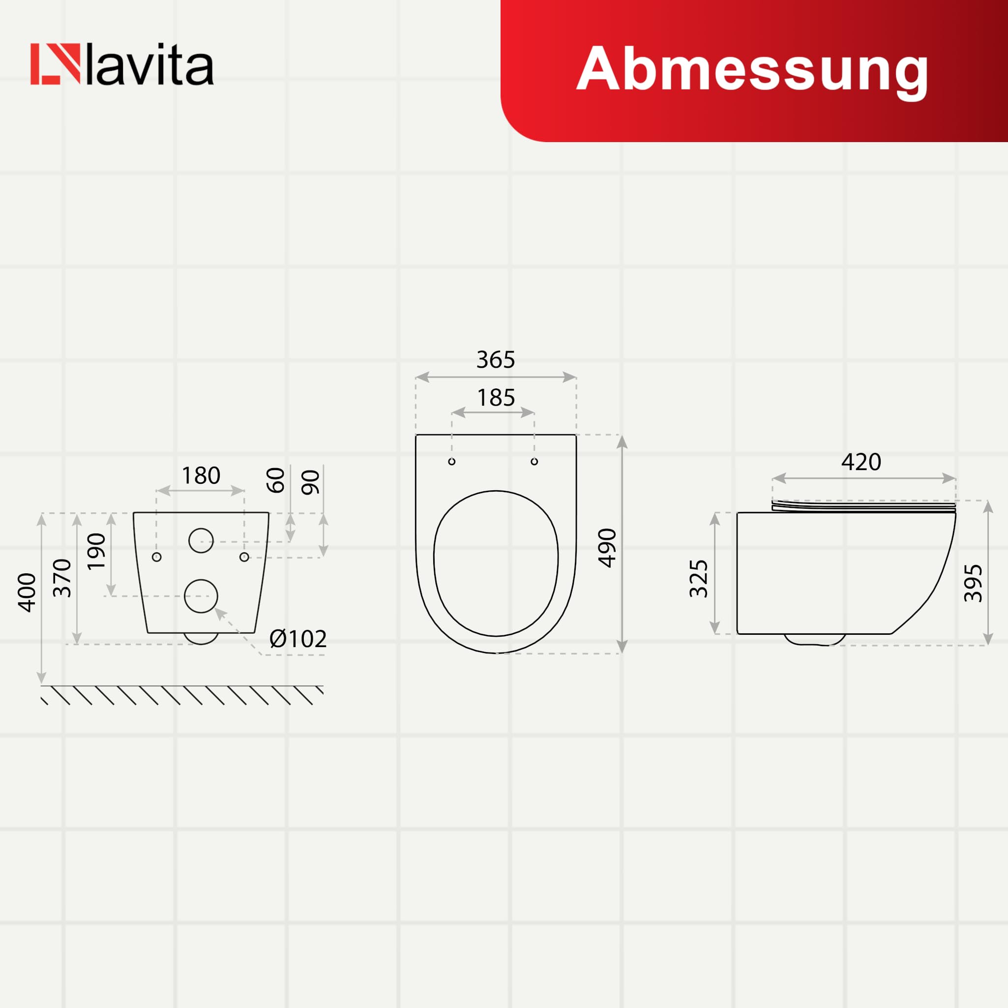LAVITA Wand-WC Sinto Black Hänge Toilette Toilettendeckel mit Absenkautomatik & Metallscharniere Toiletten Spülrandlos Hängend Spülsystem TORNADO 3.0 Toilettenbecken Schwarz