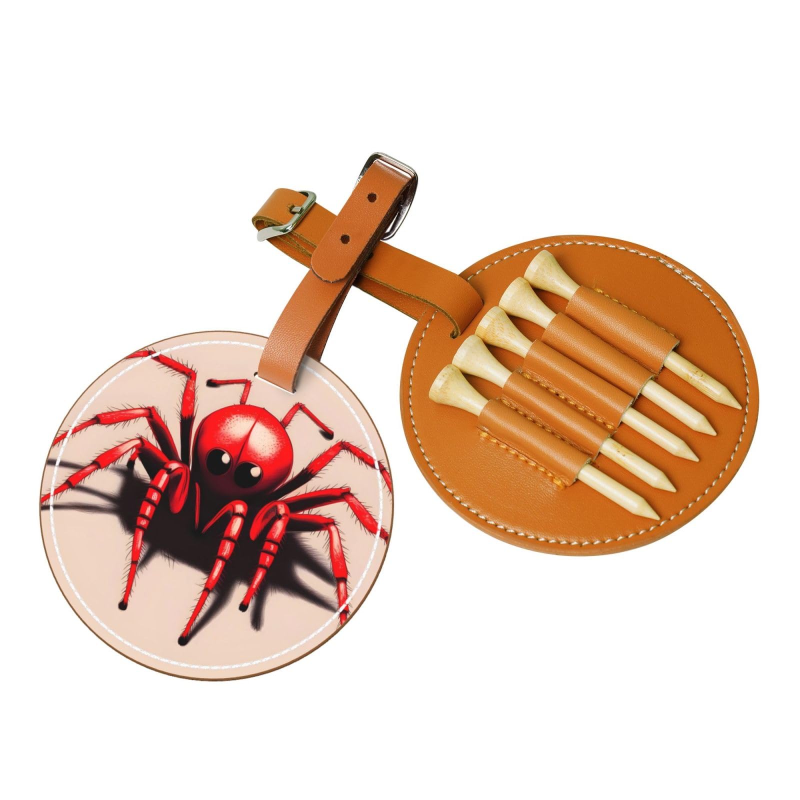 WXXWXD Cute little red spider Printed Golf Tee Storage Bag - Portable Storage, Easily Organize Tees