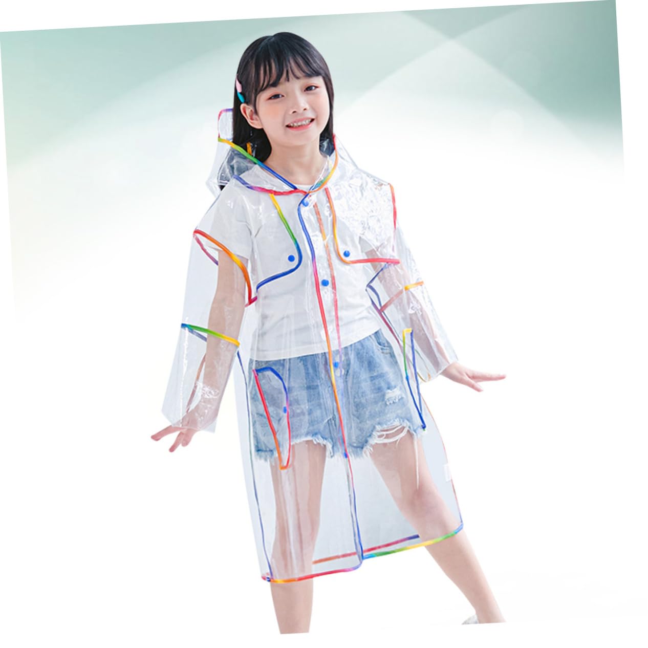 UKCOCO POIN PONCHO raincoat for impermeabile per impermeabile trasparente impermeabile portatile Colorful