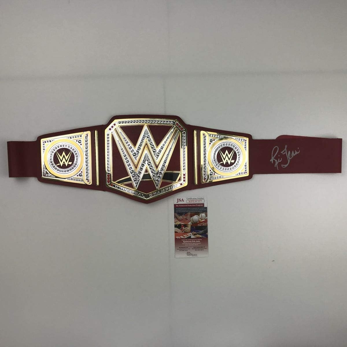 Autographed/Signed Ric Flair Red Toy Replica WWE Wrestling Championship Title Belt JSA COA