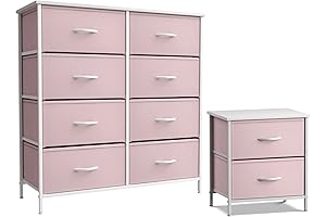 Sorbus Nightstand and Kids Dresser Set - Pink Storage Solution