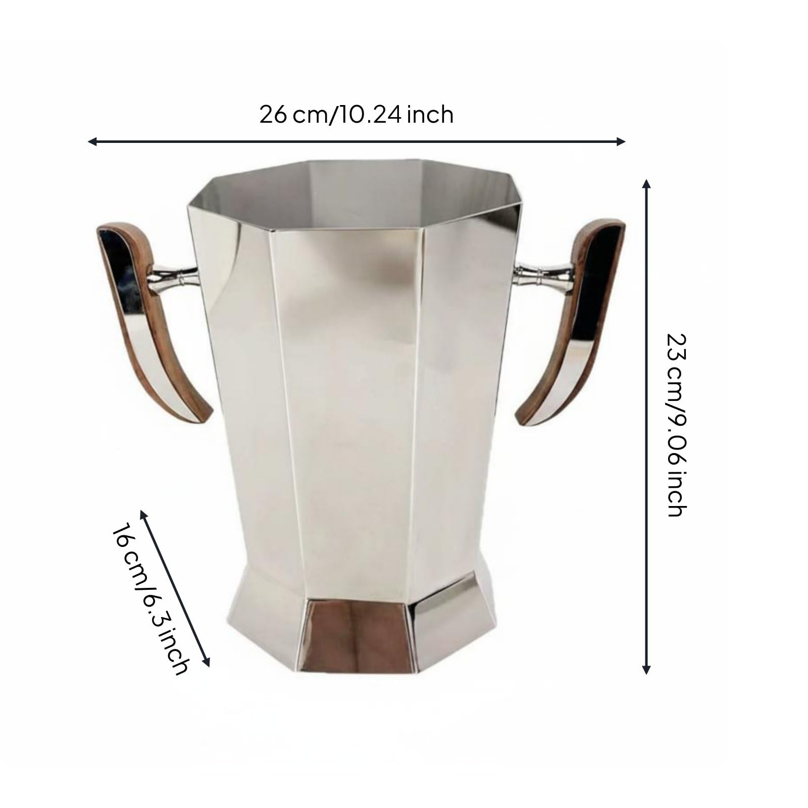 Baoblaze Cubitera de Champán Cubo de Hielo de Bebidas Recipiente de Vino con Acero Inoxidable Pulido Diseño Moderno Que la Decoración y Mantiene la Botella