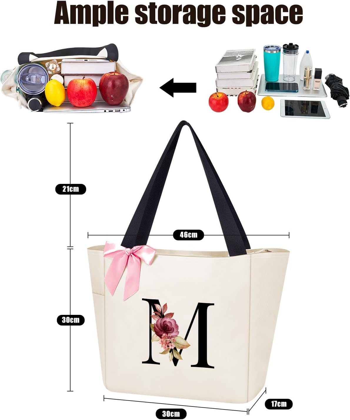 Vavabox Handtasche Damen A-Z Reißverschluss Schultertasche, Geschenke für Damen,Bräute und Brautjungfern,Arbeit,Reisen,Einkaufen,Schule - Image 2
