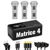 200W Matrice 4 Series Battery Charging Hub Bundle for DJI 3 Pack Original Battery+1Pcs Fast Charger, Compatible with DJI Matrice 4T/4E Drone Accessories, 6741mAh, Charging 3 Batteries: 1hr 50min