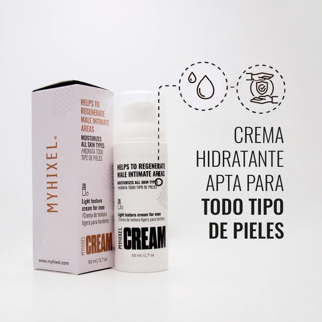 MYHIXEL Crema Hidratante Íntima Hombre – Cuidado y Protección Zona Íntima Masculina con Aloe Vera, Secreción de Caracol y Ácido Hialurónico – Hidratación y Reparación Diaria – 50 ml (2 Unidad)