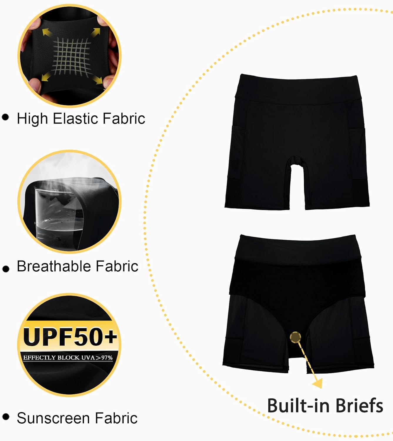 Tournesol Women's Plus Size Swim Shorts High Waisted Bathing Suit Bottoms Swimsuit Tankini Board Shorts Bikini with Pocket - Image 5