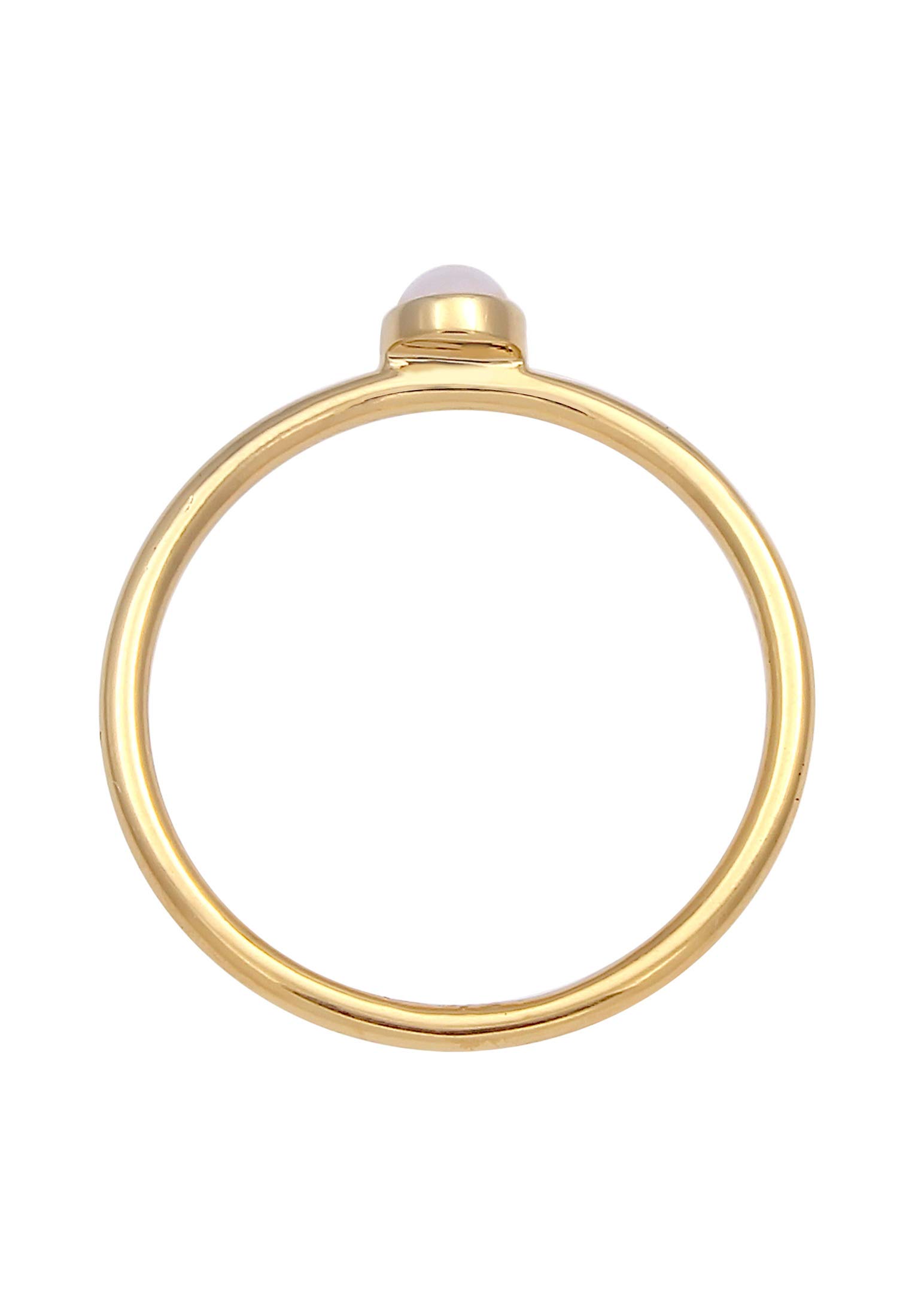 Elli Ring Damen Stapel Basic Minimal mit Rosenquarz 925 Silber vergoldet