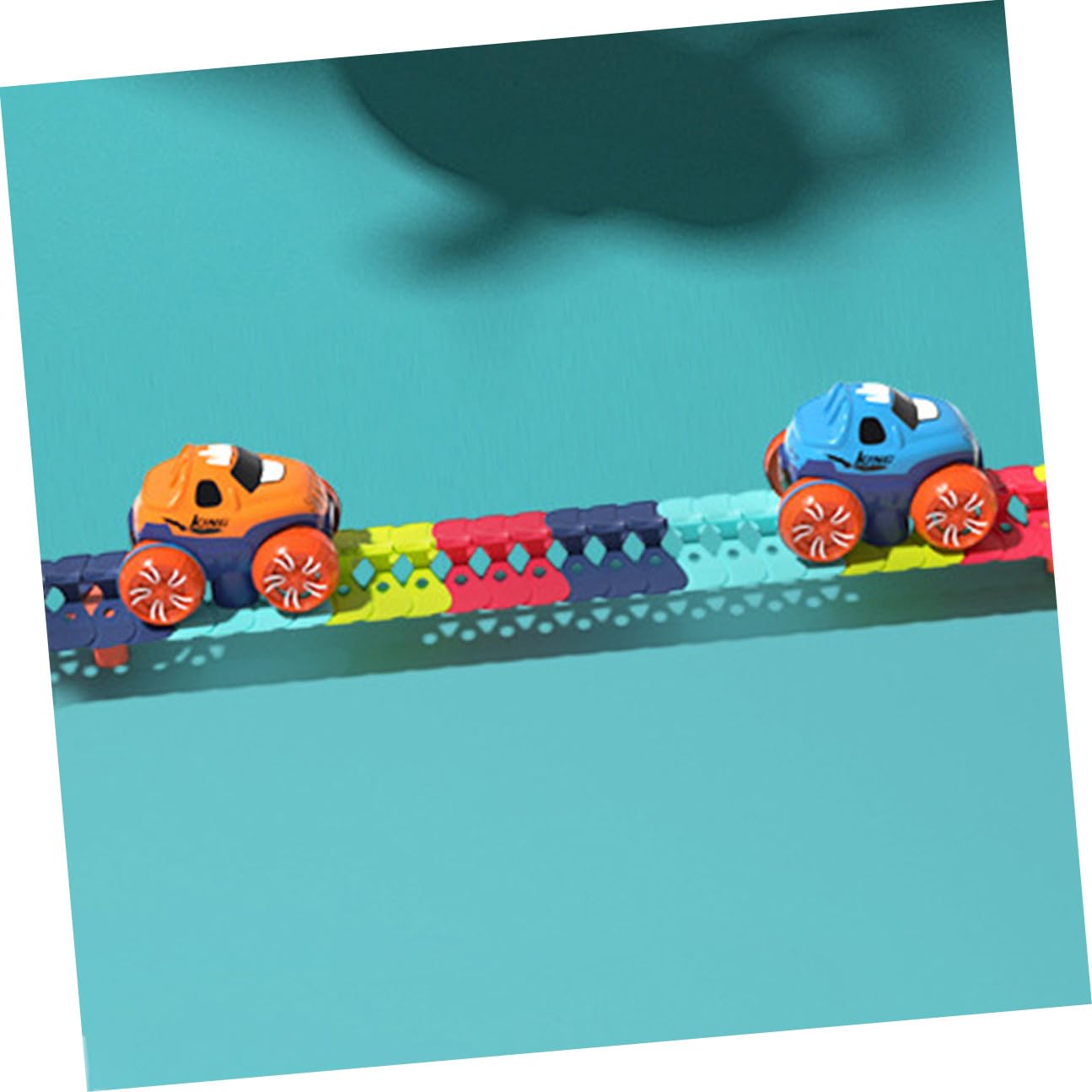 KESYOO Giocattolo da Pista Elettrico Led, Set 46 Pezzi di Piccole Macchinine Giocattolo in Plastica Sicura, Stimola Logica e Abilità Manuali, per Giochi Interattivi Genitore-figlio
