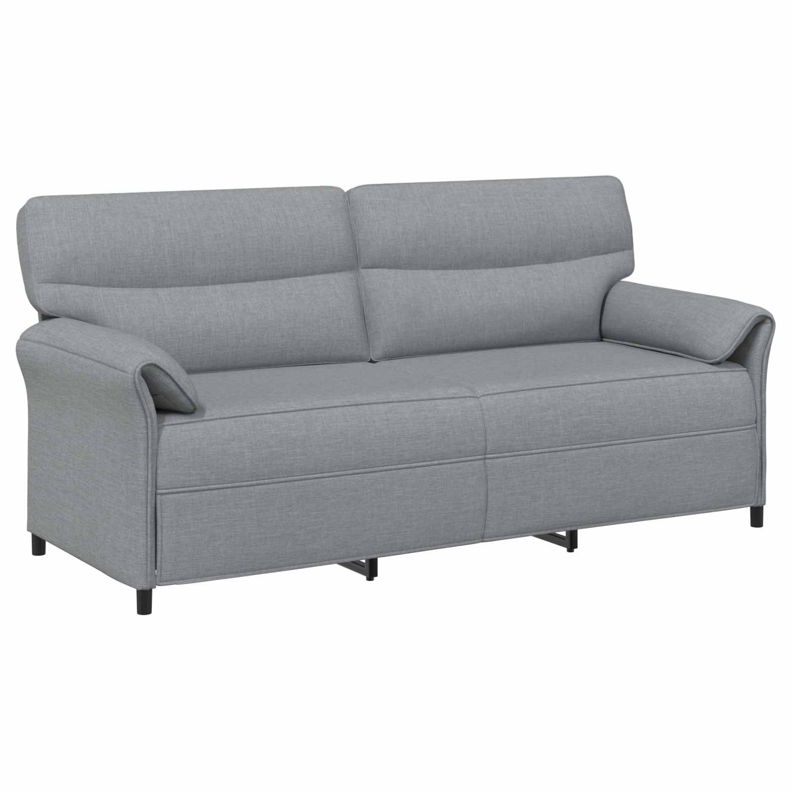 Nowoczesna sofa z czarnymi nogami, poszewka poliestrowa | Rama z metalu, siedzisko 57 cm, oparcie 54 cm, składane podłokietniki, do salonu