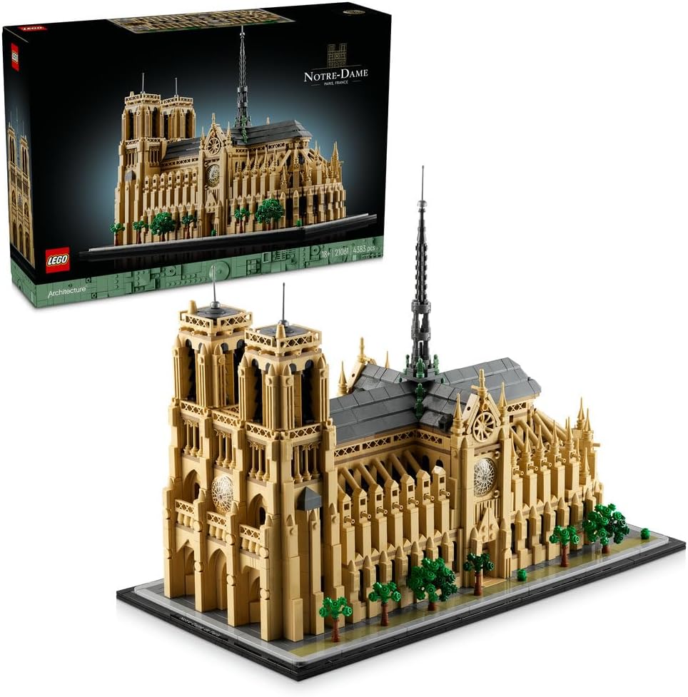 Architecture Notre-Dame de Paris Set, Model Kit for Adults to Build, Home or Office Décor, Collectible Gift for History-Loving Men, Women, Him or Her 21061