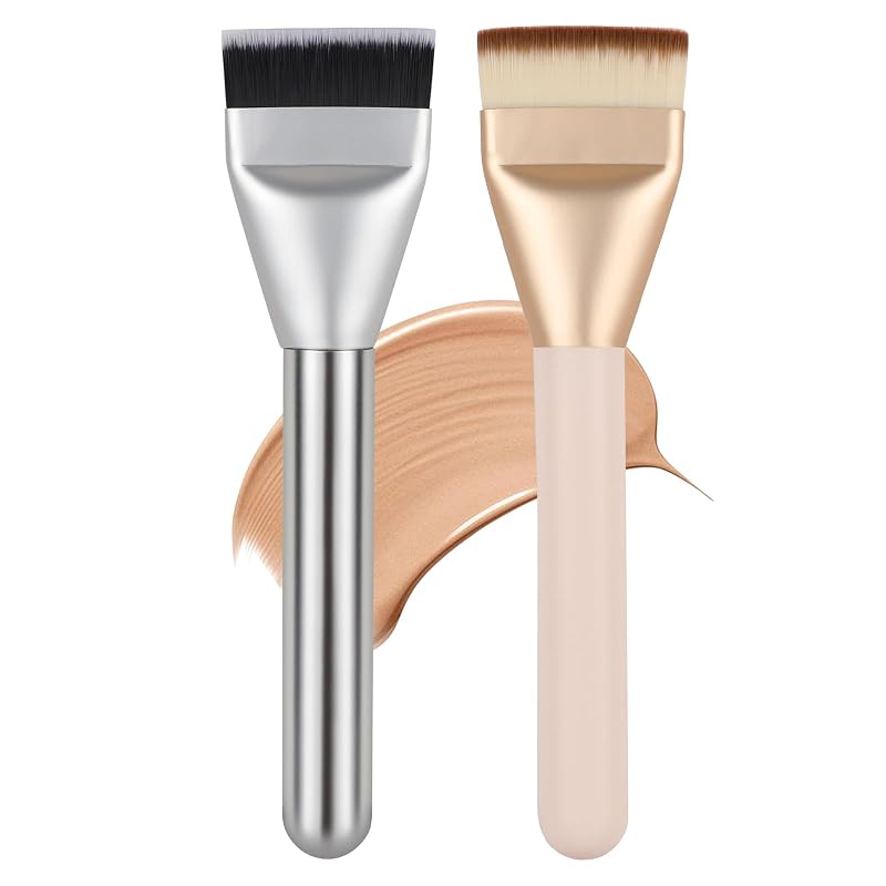 ACMEBEAUTY Conjunto de Pincéis Espátula para Base Líquida e Cremosa, 2 unidades