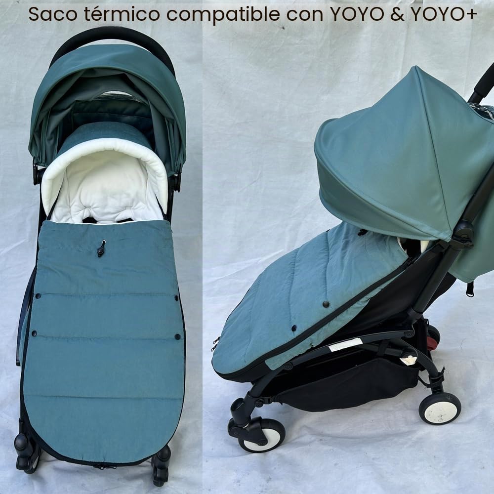 Saco universal para cochecito de bebé compatible con Babyzen YOYO - Añade almohadilla gruesa - Forro suave y superficie a prueba de salpicaduras - Lavable a máquina (Aqua)