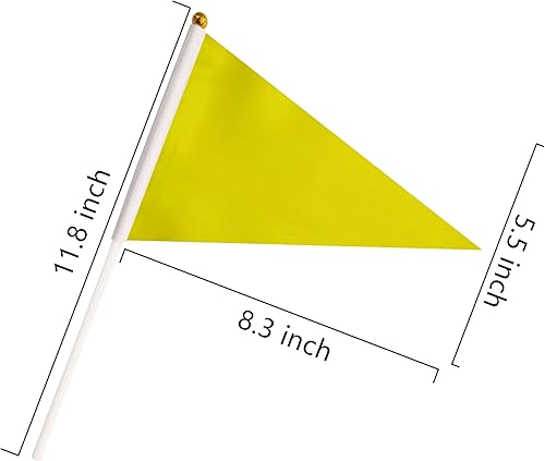 Miniatura 6 de Paquete de 50 mini banderas amarillas en palos, banderines amarillos sólidos de mano, bandera de grafiti para bricolaje, celebraciones, escuela,