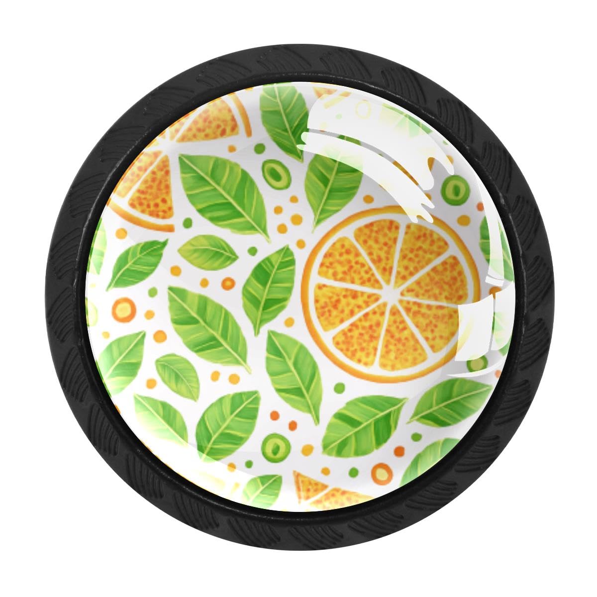 HEOEH 4 PCS Kitchen Cabinet Knobs, Lemon Leaf Drawer Knobs Dresser Handles